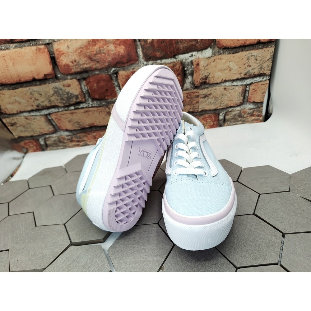 Vans Old Skool Stacked Pastel Multi Blue Platform Women 5 / GS Girl 3.5 New - Picture 8 of 11